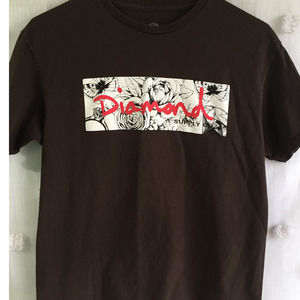 Men's Brown Diamond Supply Graphic T shirt Size Medium